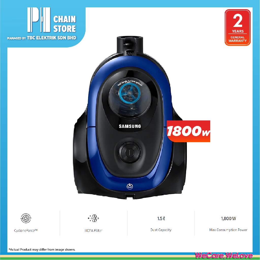 SAMSUNG VC18M2120SB/ME 1800W BAGLESS CANISTER VACUUM CLEANER Shopee