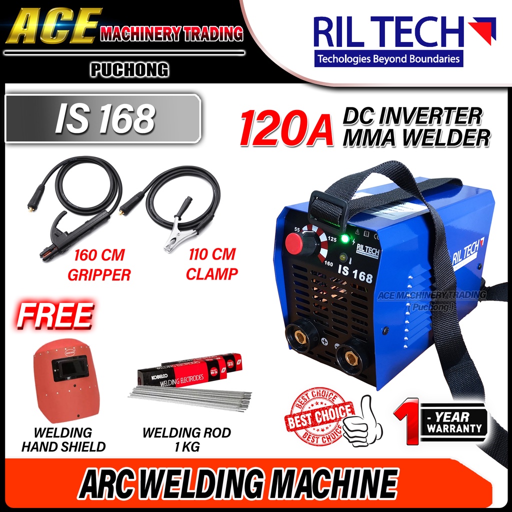 RILTECH MMA Portable Inverter Welding Machine RILWELD IS168 FOC