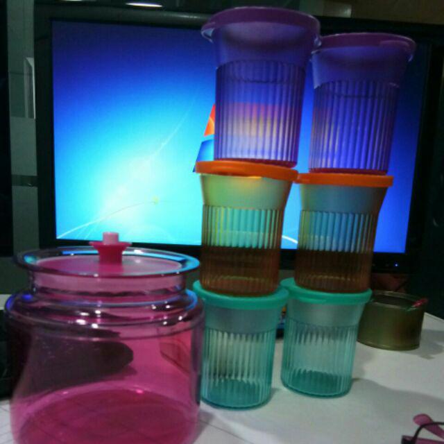 Tupperware (Full Set 6 pcs + Box) 200ml Mini Family Mate Round