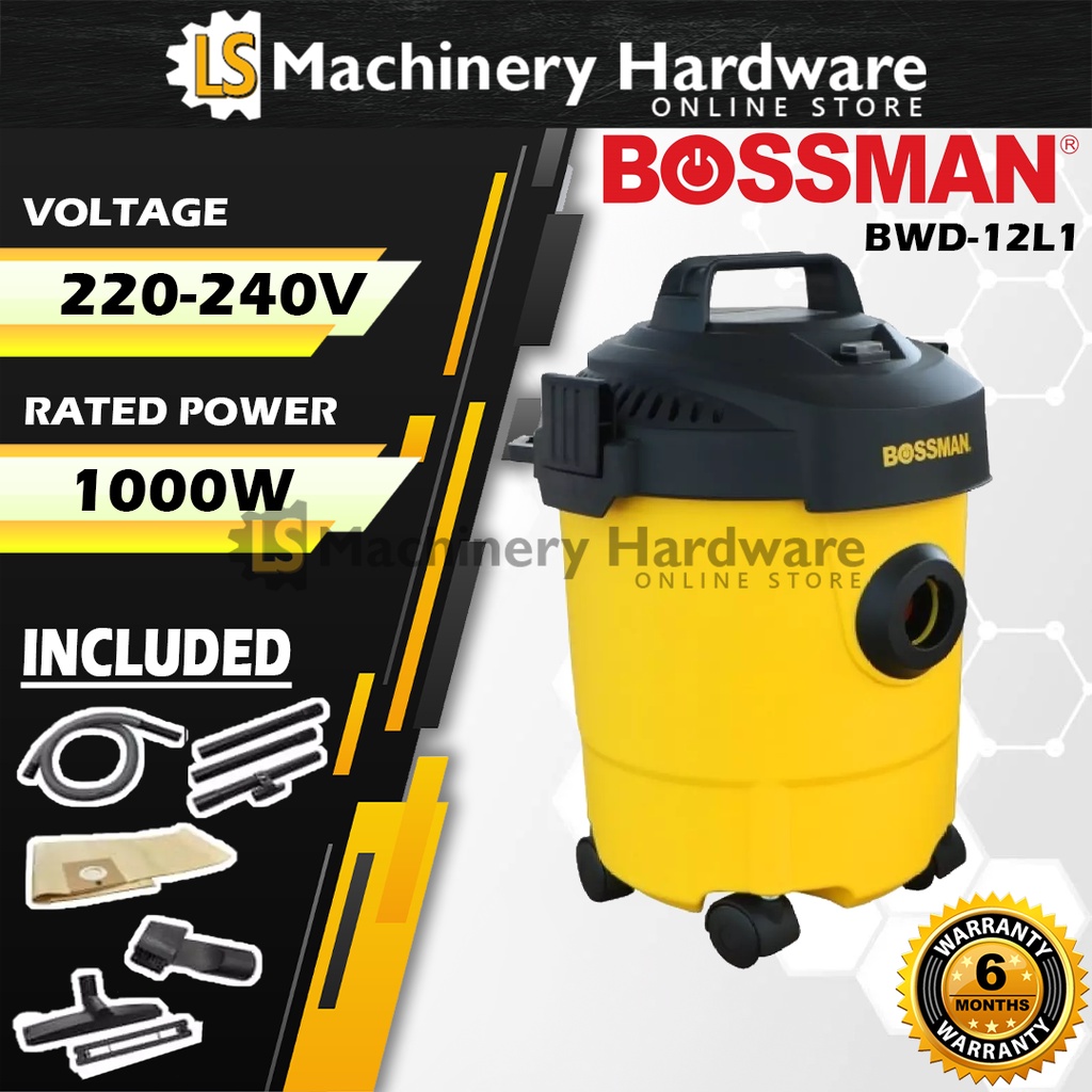BOSSMAN WET & DRY Vacuum Cleaner with Blower Function 12Litre 1000Watt