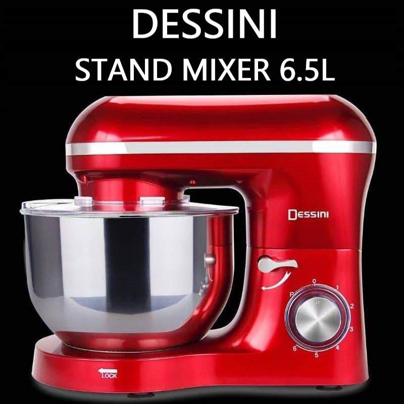 Dessini Stand Mixer 6.5L Stainless Steel Bowl Easy Operate with 6 Speed