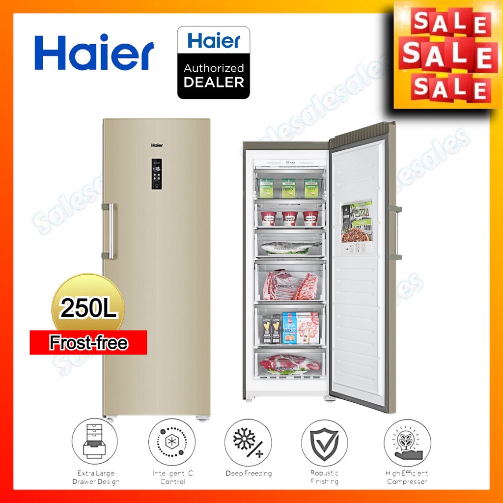HAIER 250L Upright Freezer (FROST FREE) BD248WL Peti Beku Berdiri Shopee Malaysia