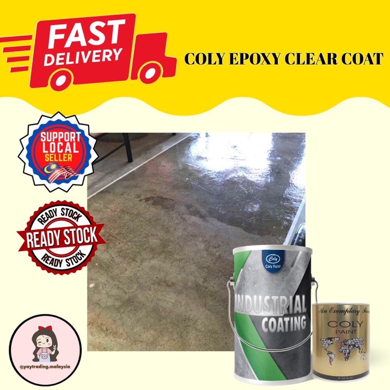 1L//5L COLY EPOXY FLOOR PAINT [HEAVY DUTY] CLEAR COAT // FLAKE CLEAR