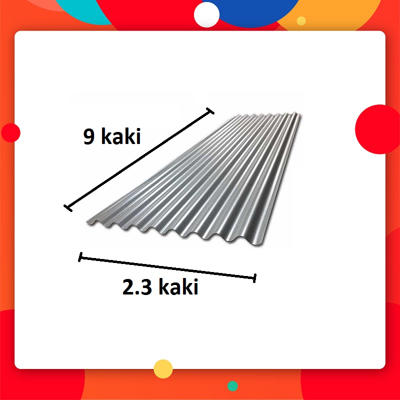 9' (ft/kaki) CORRUGATED METAL ZINC ROOF SHEET / ATAP ZINK 0.18MM