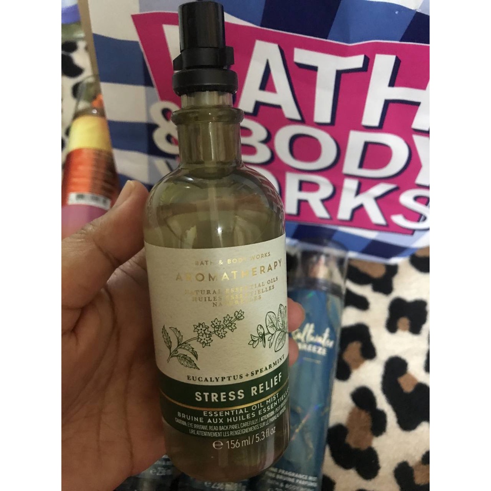 Pillowmist Stress Relief/100 Authentic Bath and Body Works/Eucalyptus+spearmint/ Essential Oil