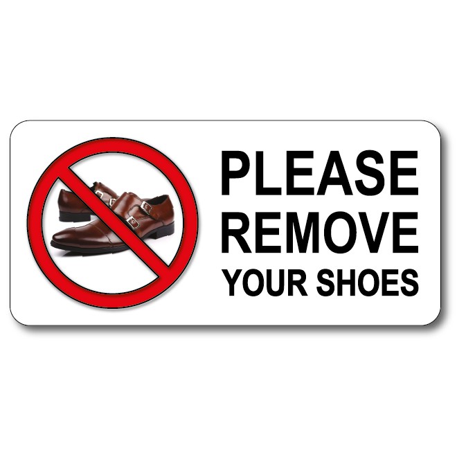ESplanade Please Remove Your Shoes No Shoes Allowed Sign Sticker Decal