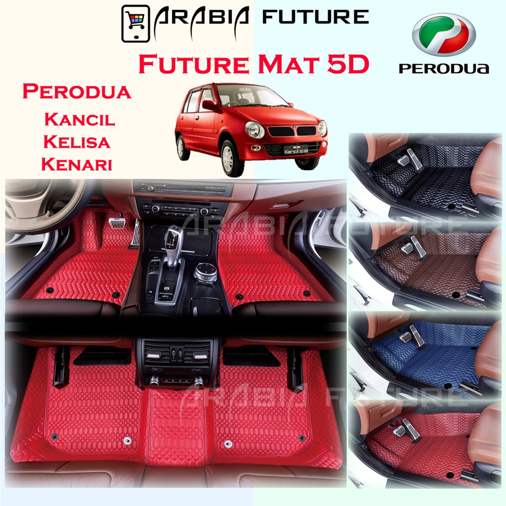 Perodua Kancil Kenari Kelisa FUTURE Car Floor Mat 5D plus Custom Made PU Leather carpet kereta