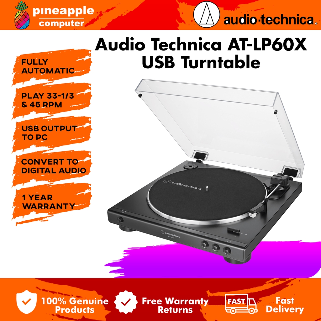 AudioTechnica ATLP60XUSB Fully Automatic BeltDrive Stereo Turntable