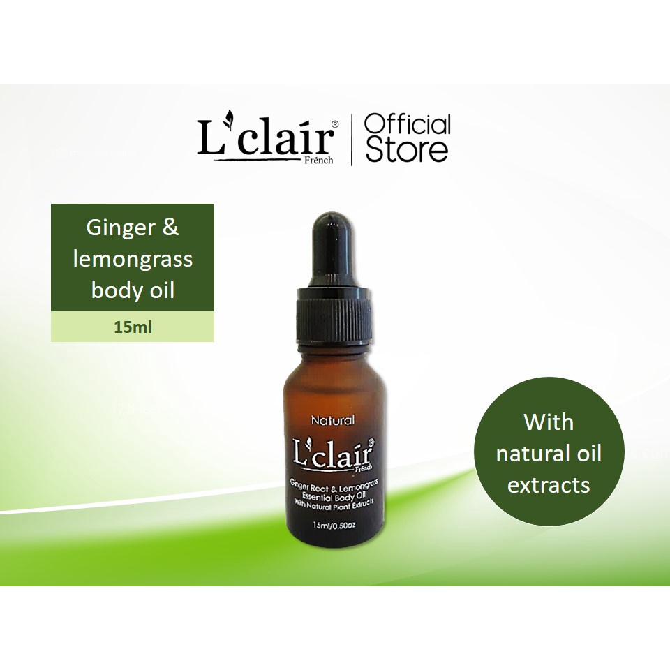 Lclair Ginger & Lemongrass Essential Body Oil 15ml Shopee Malaysia
