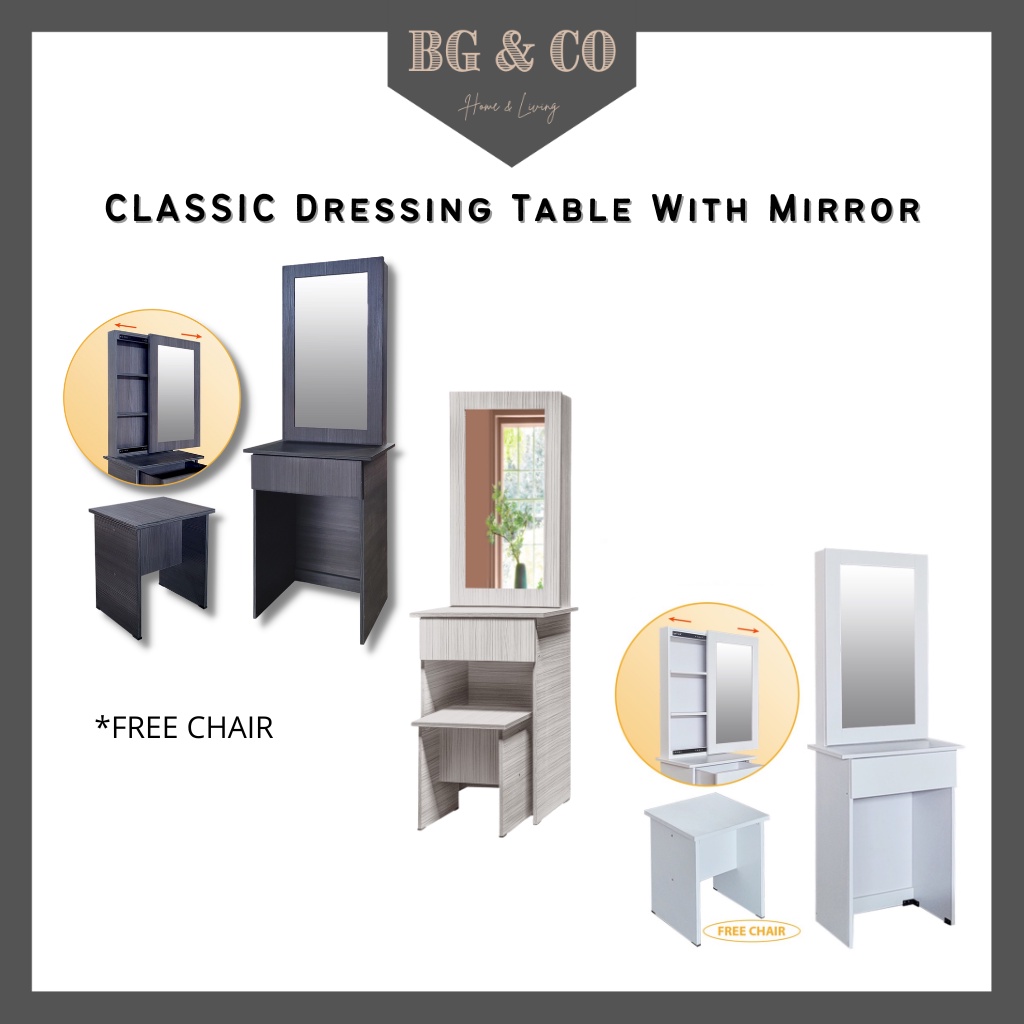 BG&CO Makeup Table Dressing Table With Mirror Bedside Table Mirror Meja Solek Meja Makeup Almari