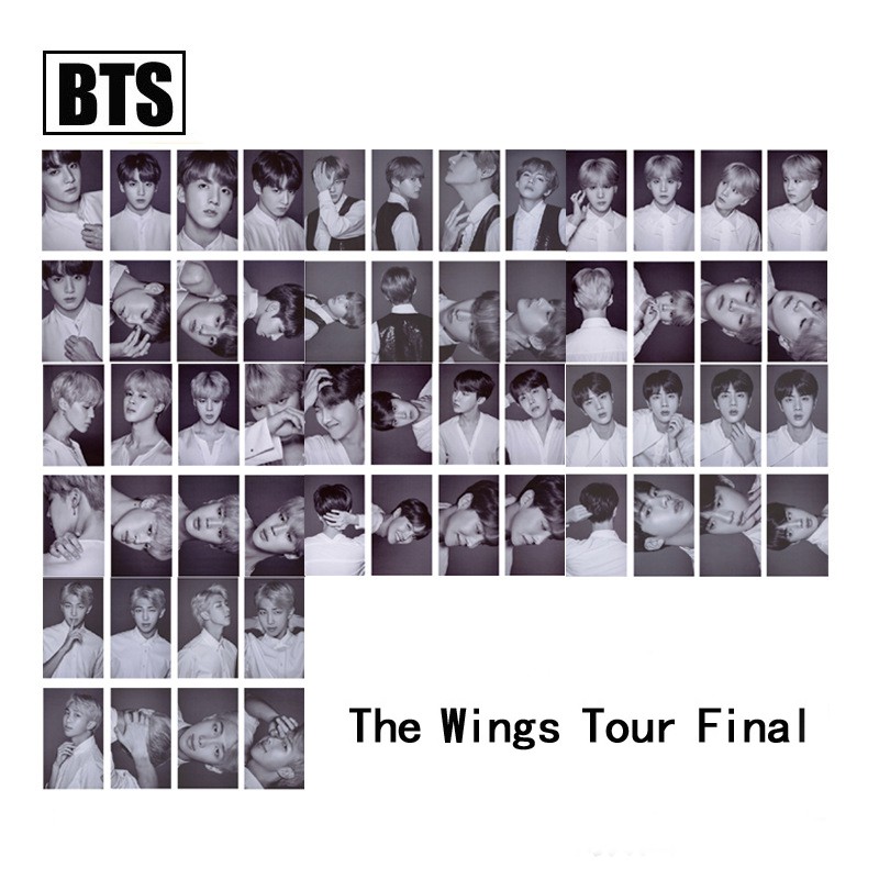 BTS Black and white Card Photo V JUNG KOOK JIMIN Fans Gift KPOP