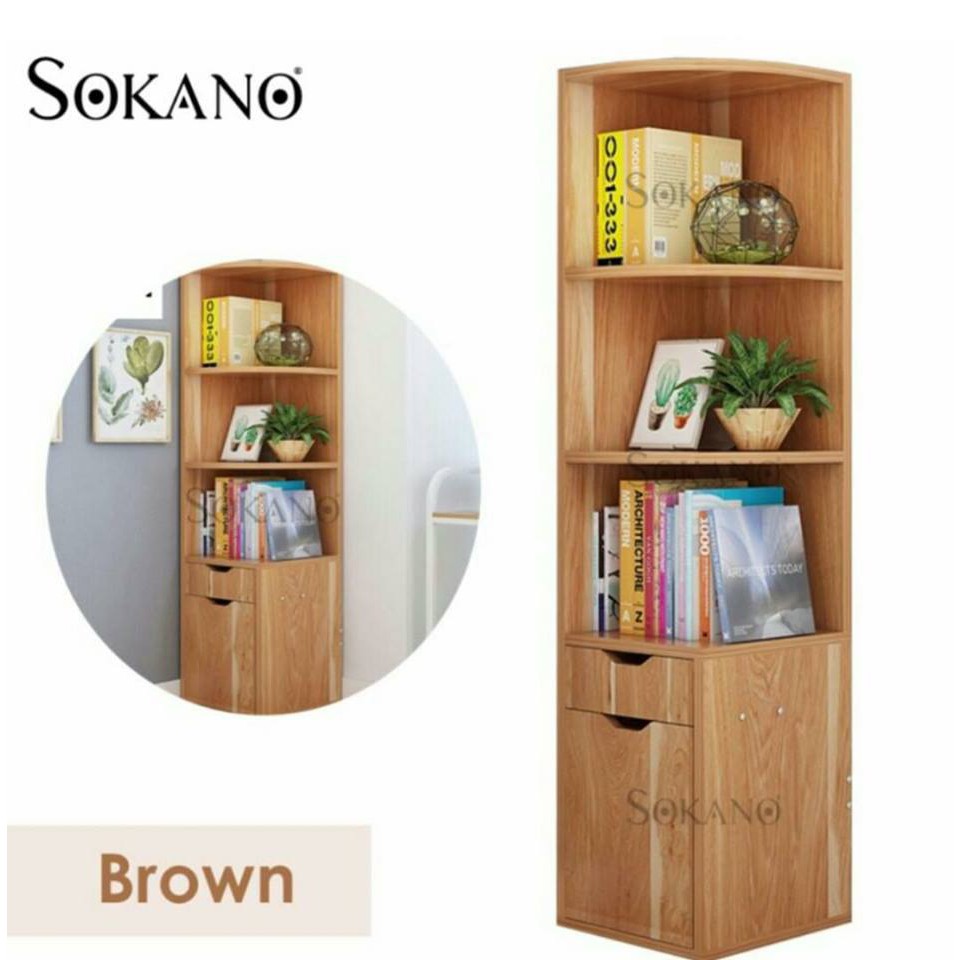 Premium Corner Book Shelf Book Decorative Shelf Rak Buku