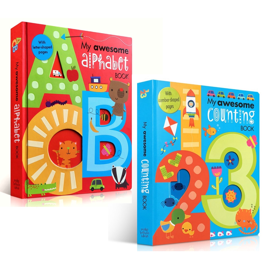 2 Books/set My Awesome Alphabet/Counting Book Original