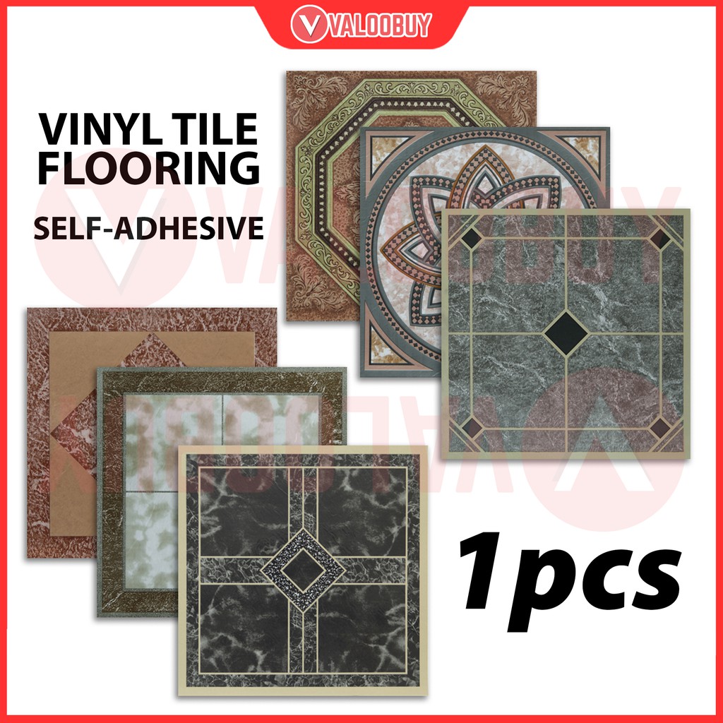 1pcs Vinyl Flooring Square Tiles Sticker Lantai Vinyl 1kaki x 1kaki