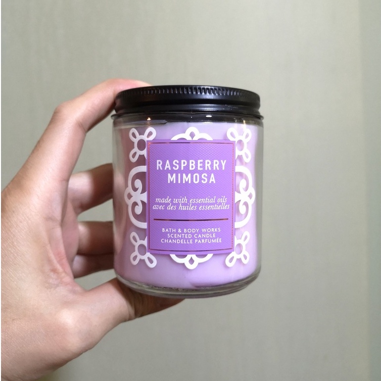Bath & Body Works Scented Candle Single Wick Raspberry Mimosa Shopee