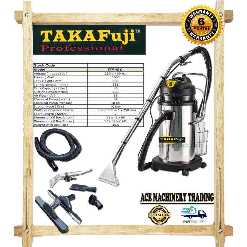 Heavy Duty 3 In 1 Carpet Extractor Vacuum Cleaner 1000 Watt TAKAFUJI