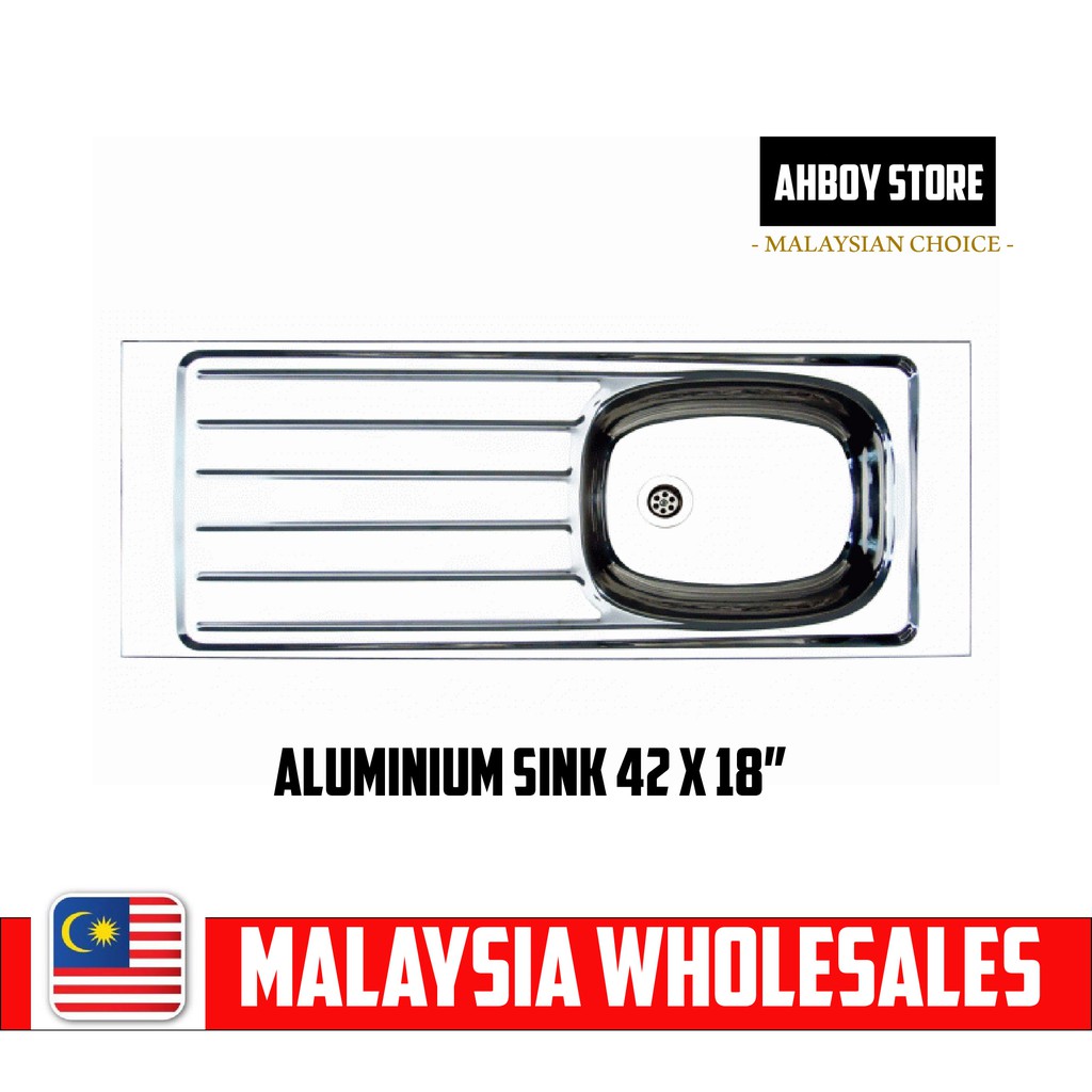Aluminium Kitchen Sink 42 x 18" Shopee Malaysia