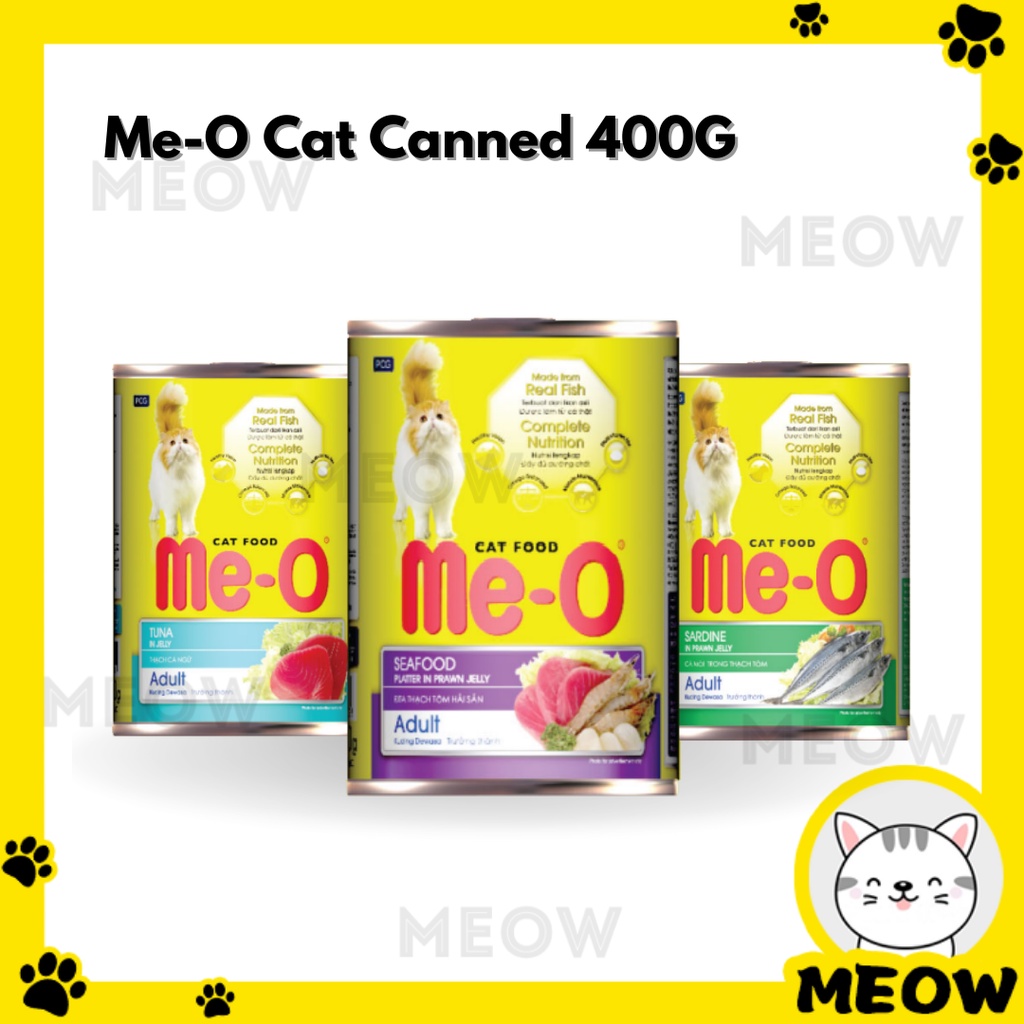MEOW MeO Canned Wet Cat Food Makanan Basah Kucing Cat Canned Food
