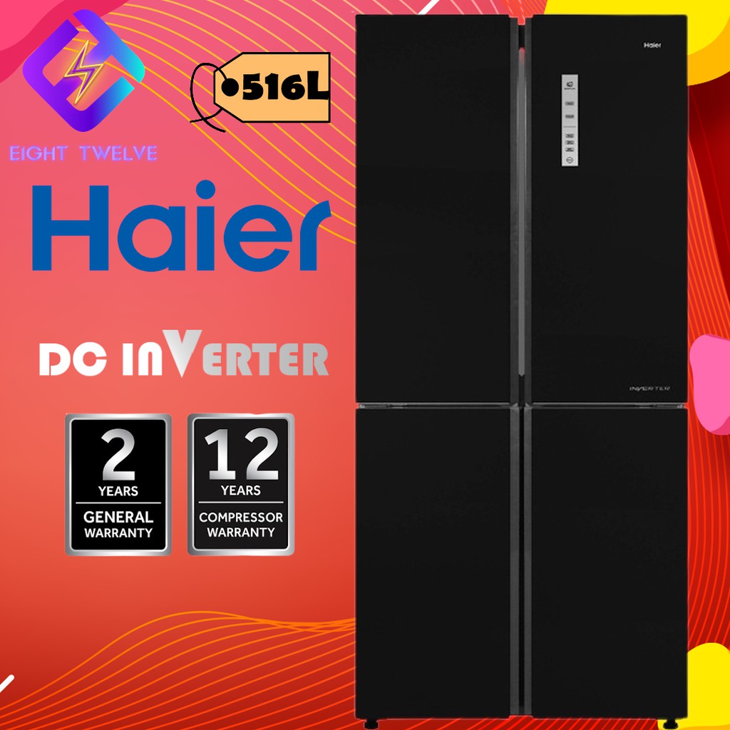 2021 HAIER 4 DOOR GLASS FRIDGE INVERTER HRFIG525AM PETI AIS Shopee