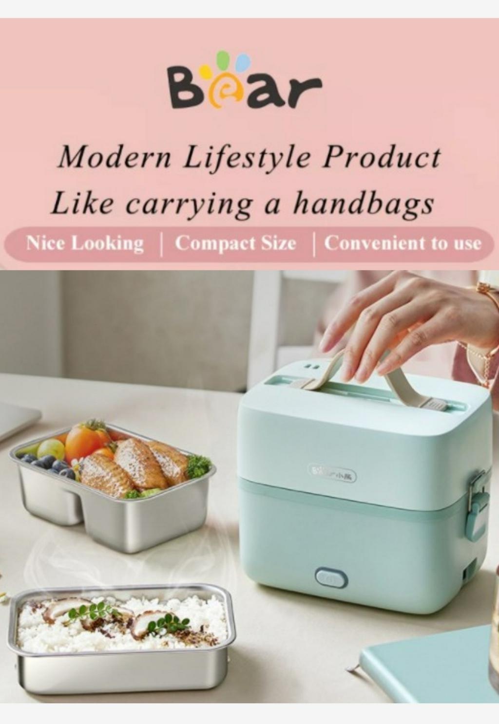 Bear Electric Lunch Box Portable Lunch Box Heated Stainless Steel Lunch