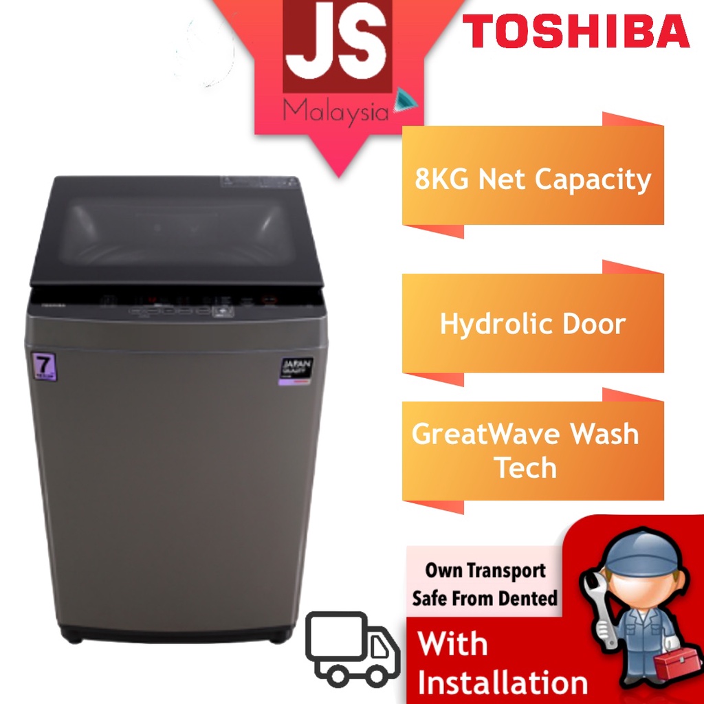 [Free Install] Toshiba washing machine washer 8Kg Soft Close Door The