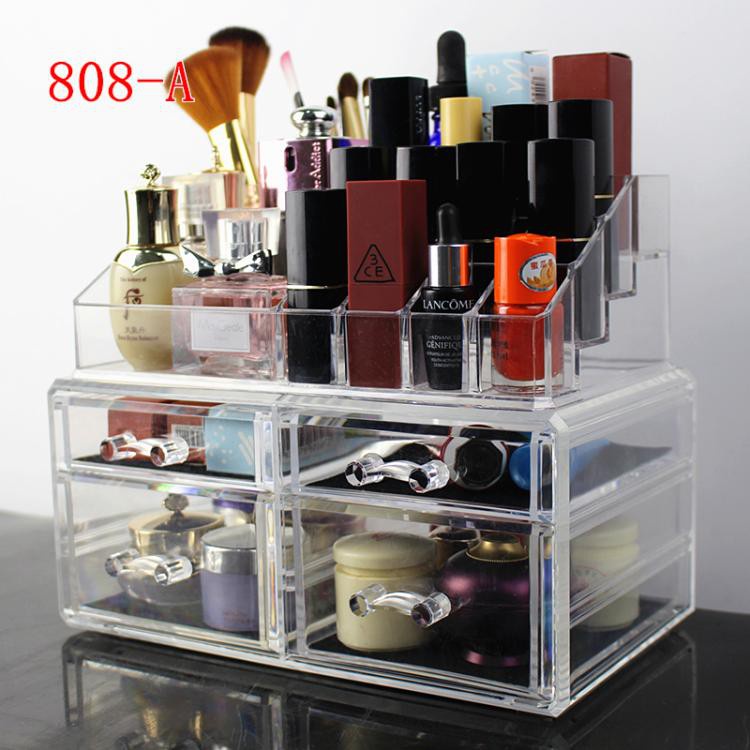 New !!Clear Acrylic Makeup Case Storage Cosmetic Organizer with 4 drawers !!!! Shopee Malaysia
