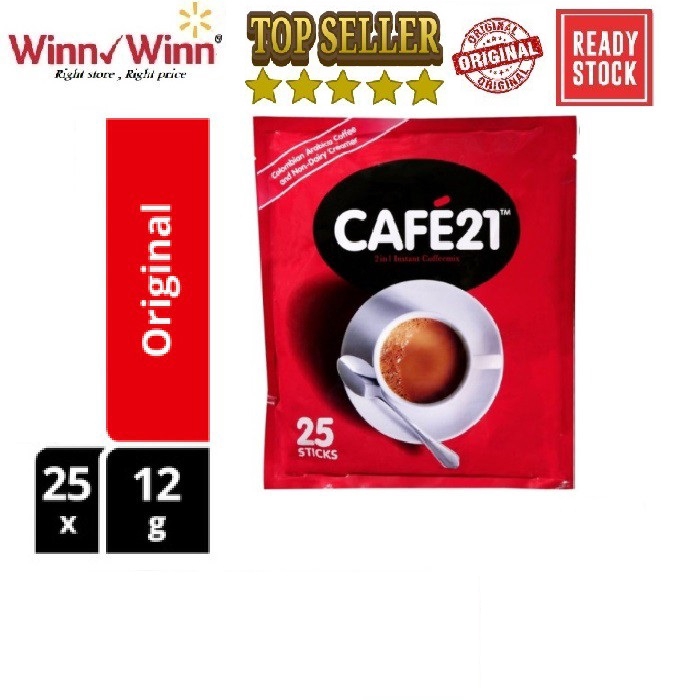 CAFE 21 2 in 1 Instant Coffee Mix ( 12g x 25 sachets ) 300g Shopee
