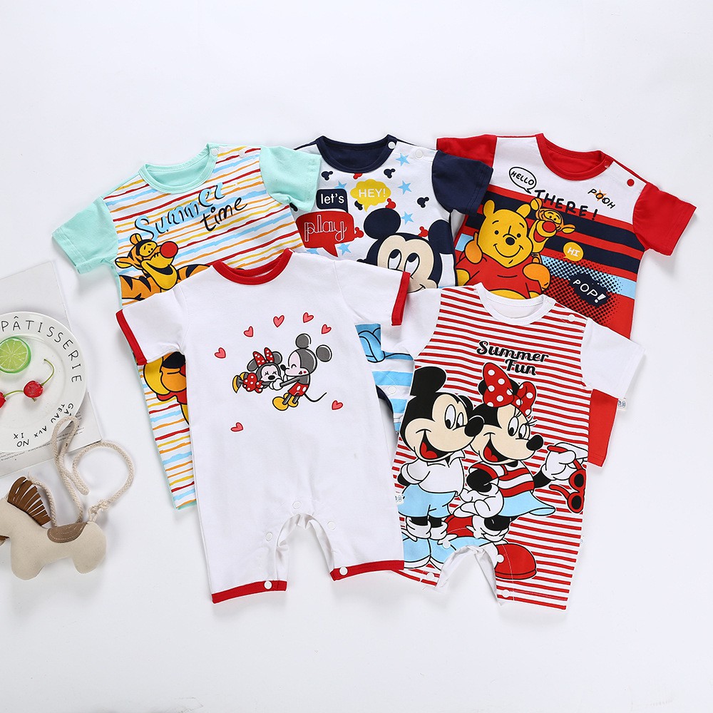 【C042】High Quality Disney Infant Kids Newborn Baby Shortsleeve Romper