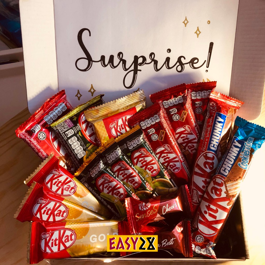Surprise Gift & Polaroid Kit Kat Birthday Gift Box, Chocolate Box, Anniversary Gift Hadiah