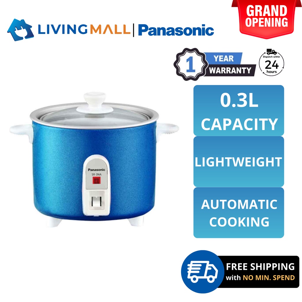 Panasonic SR3NAA Baby Rice Cooker Auto Cooking Small Baby Food Glass Lid Lightweight (0.3L/0
