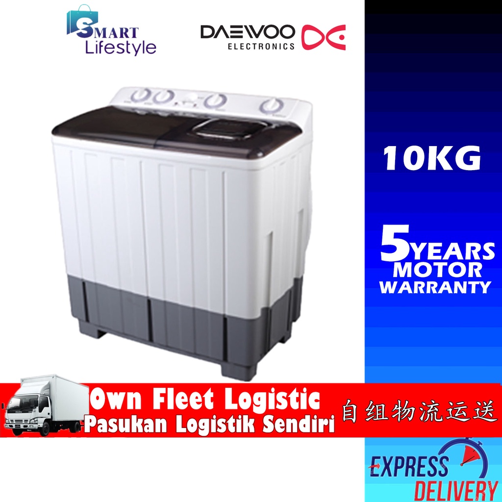 Khind / Daewoo Semi Auto Washing Machine (10kg) WM1017 / WM1000 DW1000BT Shopee Malaysia