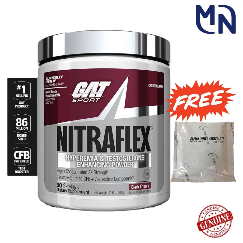 NEW GAT Nitraflex PreWorkout 30 Servings (FREE SAMPLE) Energy