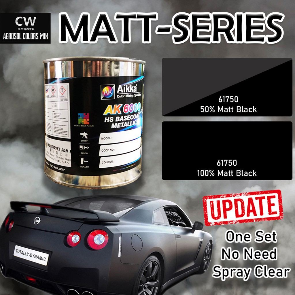 aerosol watermark remover Matt Black Set With Hardener CW Aikka 0.5