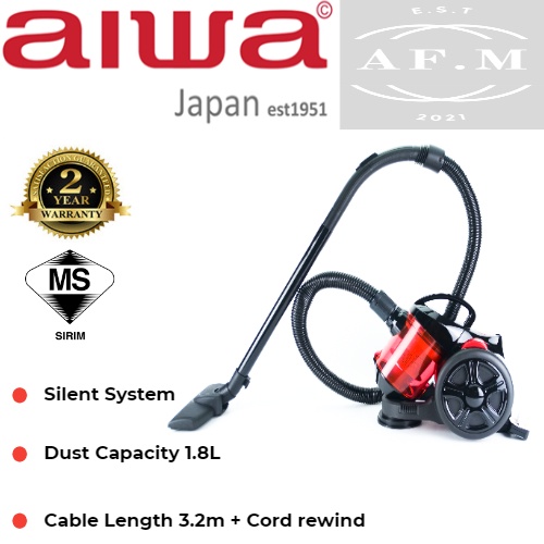 Aiwa AW399VC SILENT Cyclone Bagless Vacuum Cleaner with MultiCyclonic