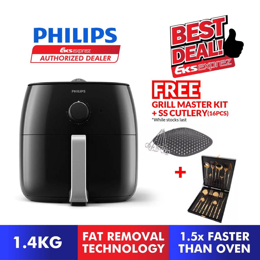 PHILIPS XXL Air Fryer Fry Bake Grill Roast Reheat (1.4kg) [Free Grill