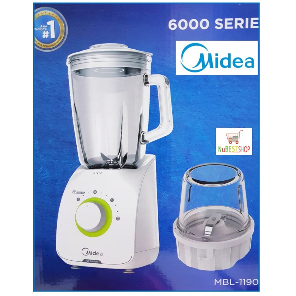 Midea MBL1190 1.5L Glass Jar Blender 750W with Dry Mill Shopee Malaysia