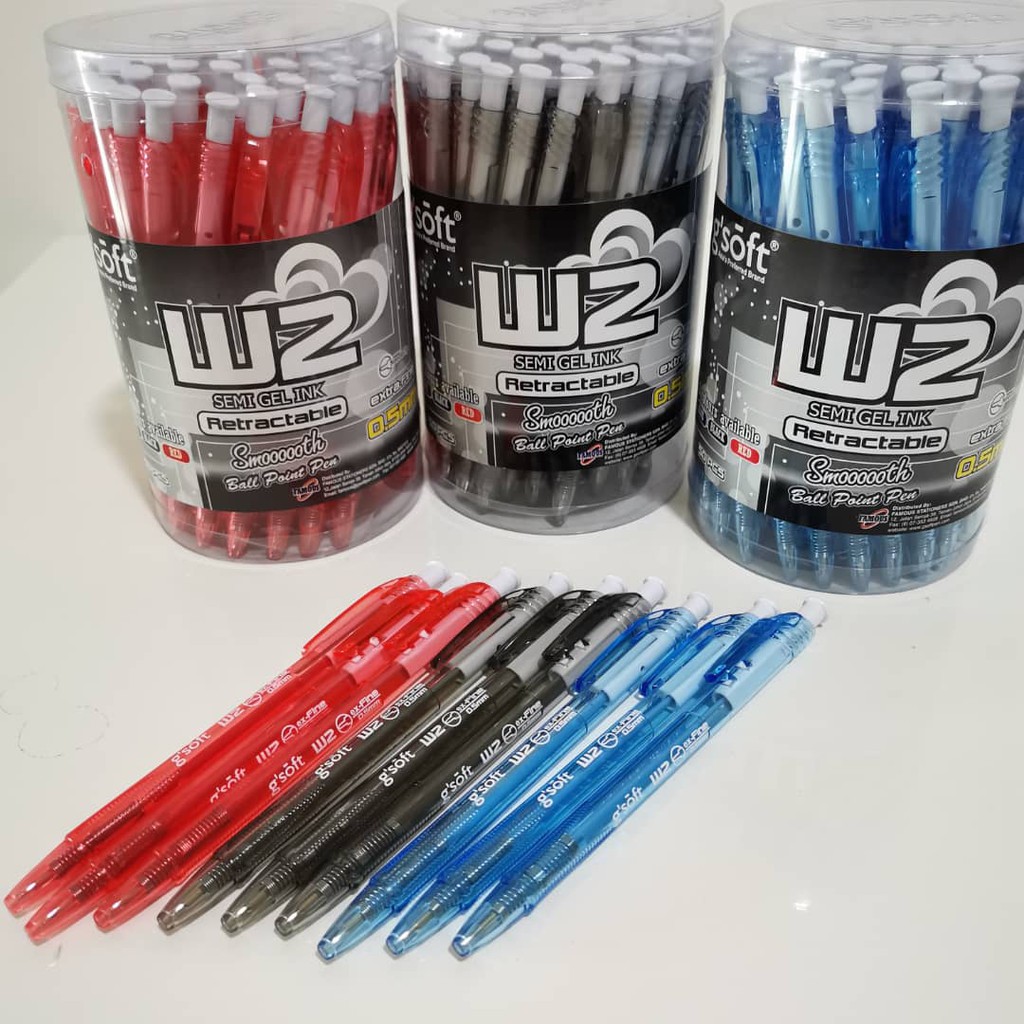 G'Soft W2 SEMI GEL INK 0.5mm PEN RETRACTABLE BALL PAINT PEN (NEEDLE