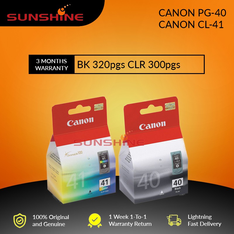 [ORIGINAL] Canon PG40 & CL41 SINGLE INK CARTRIDGE for iP1200 1300