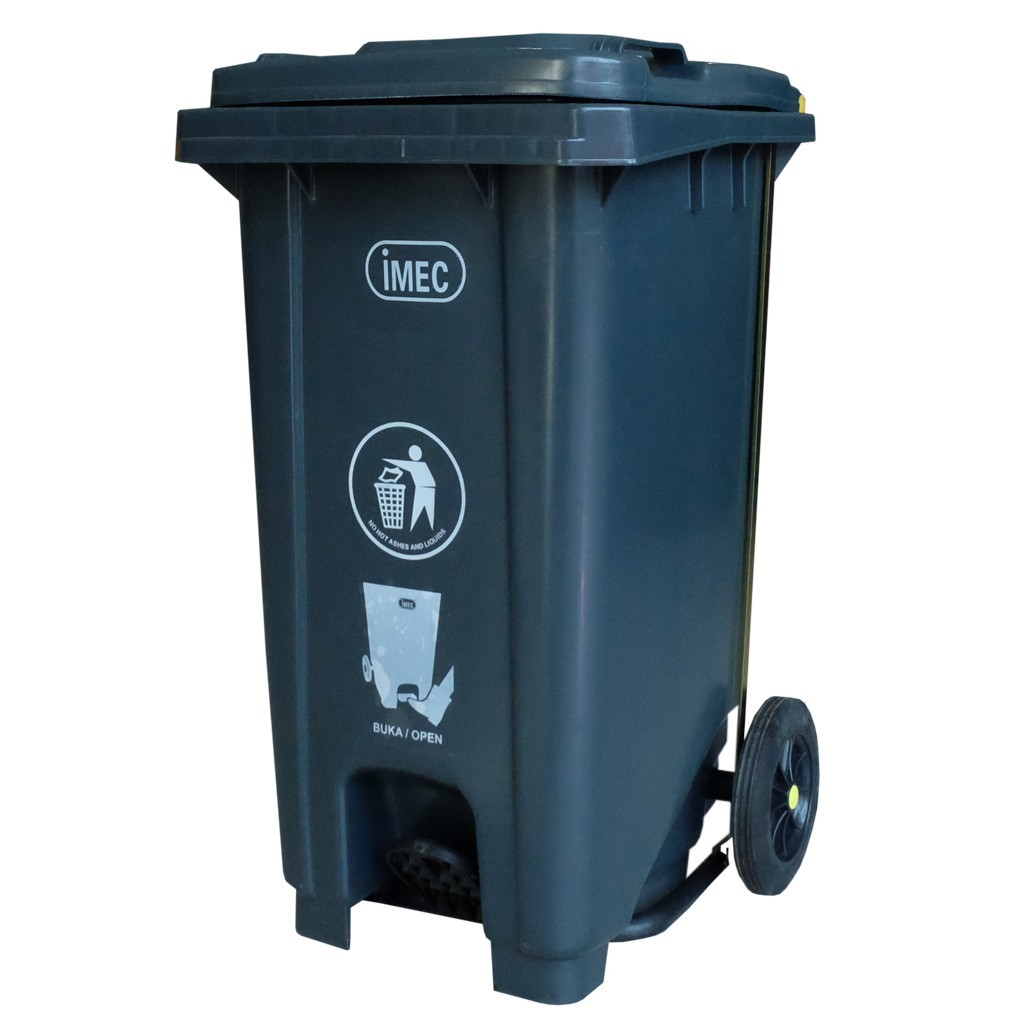 3037105G Heavy Duty Two Wheel Mobile Rubbish Bin, IMEC Step 100, 100L