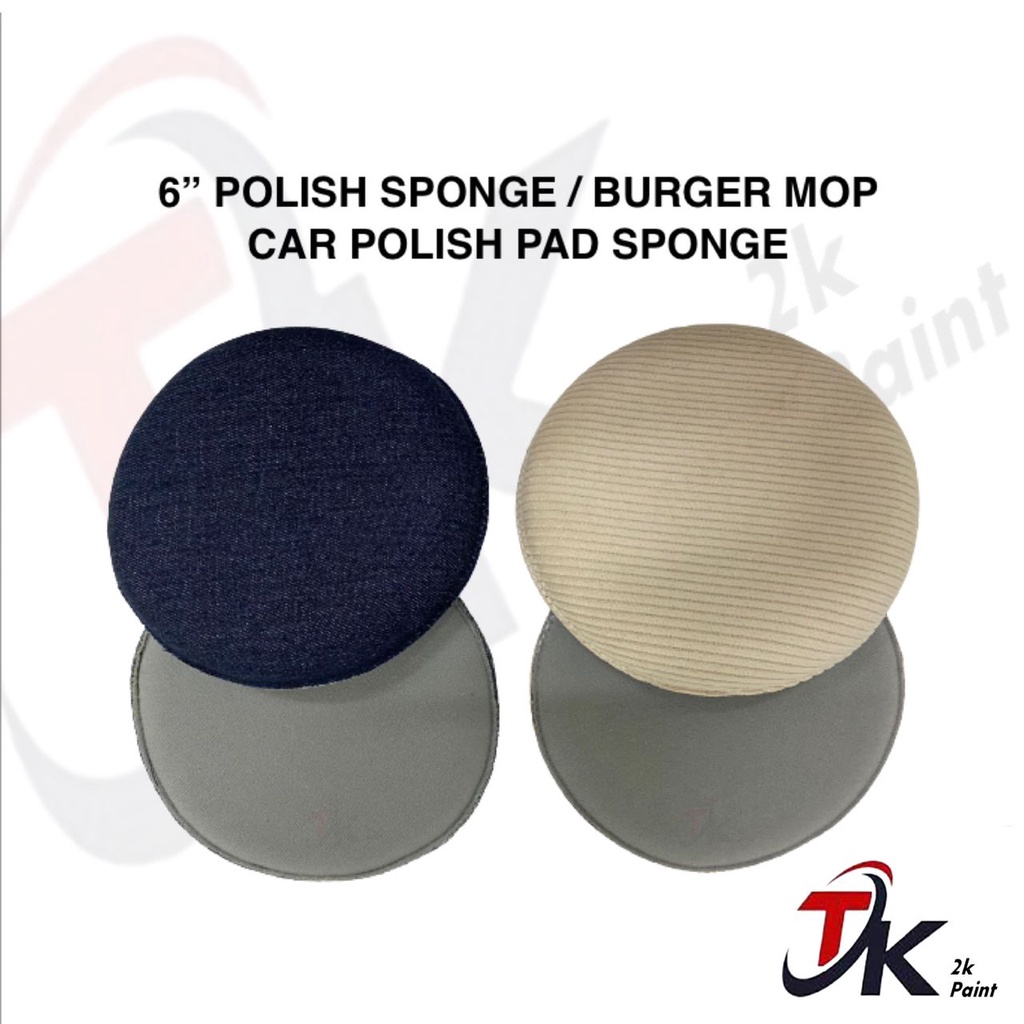 6" POLISH SPONGE / BURGER MOP/ CAR POLISH PAD SPONGE / COMPOUND POLISH