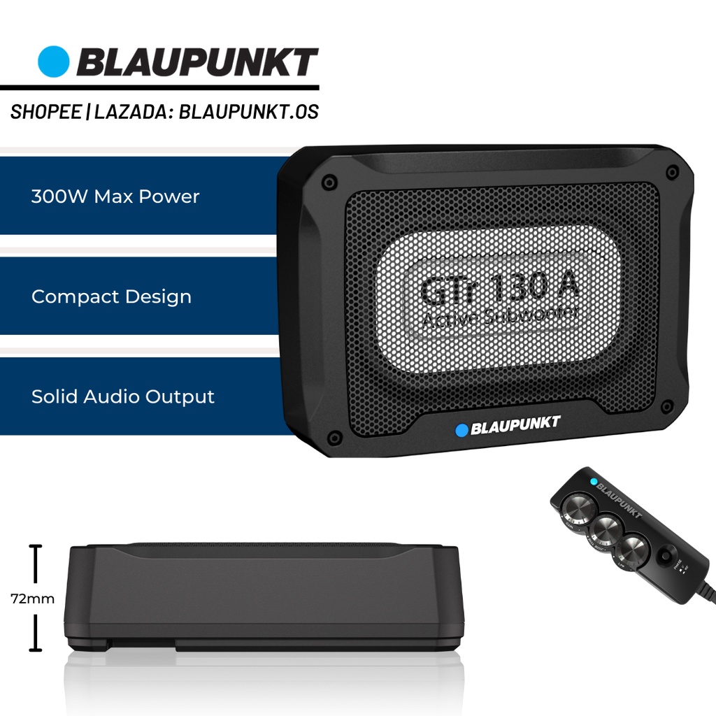 Blaupunkt Active Subwoofer GTr 130 A Class AB Amplifier Technology