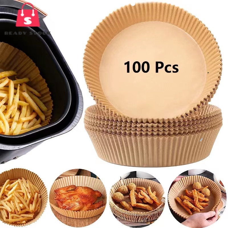 RSS_ 100pcs 20cm Air Fryer Disposable Baking Papers NonStick Steamer