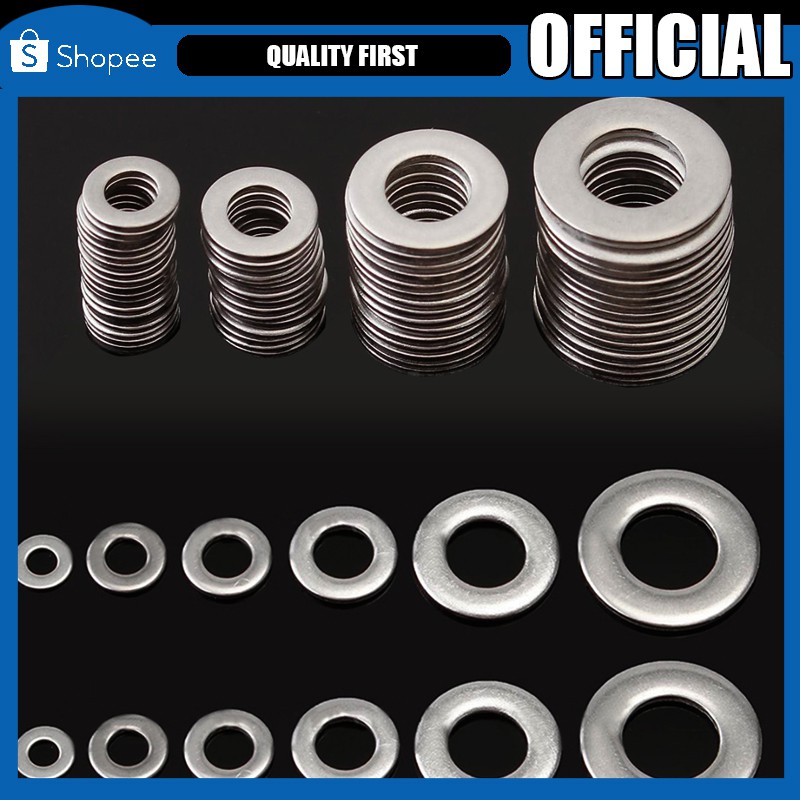 105pcs 304 Stainless Steel Washers Metric Flat Washer Kit M3 M4 M5 M6 M8 M10 Shopee Malaysia