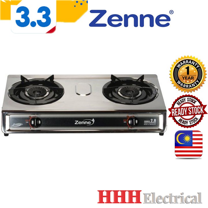 ZENNE GAS STOVE DOUBLE BURNER GAS COOKER KGS201B Shopee Malaysia