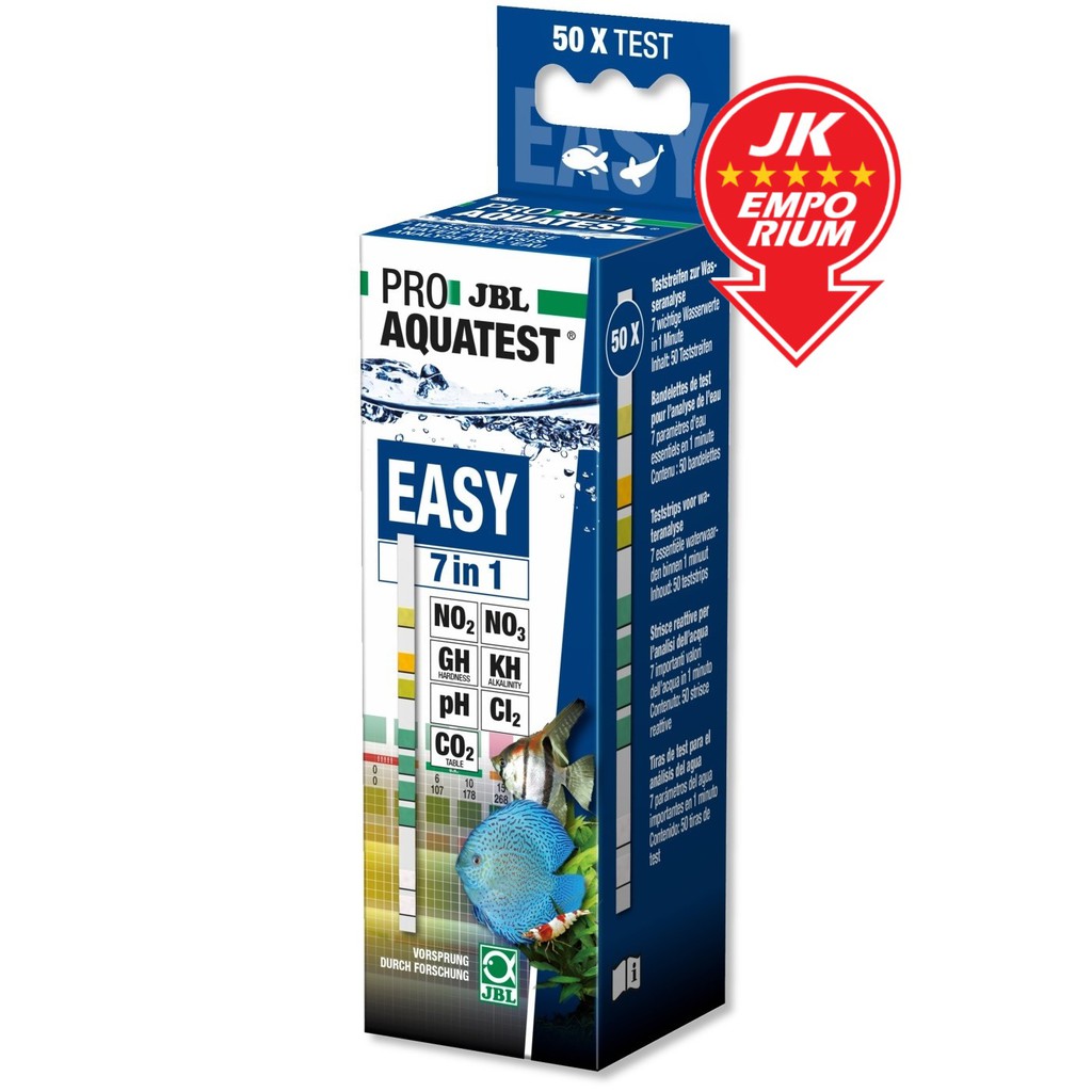 JBL ProAquaTest Easy 7 in 1 50 Test Strips NO2 NO3 GH KH