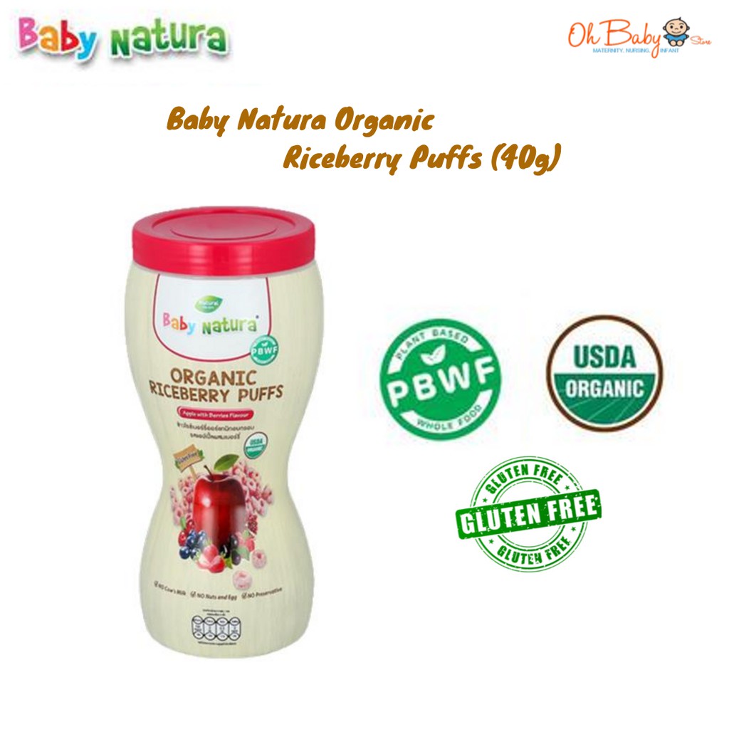 Baby Natura Organic Riceberry Puffs Mixed Veggie/Apple Berris/Pumkin
