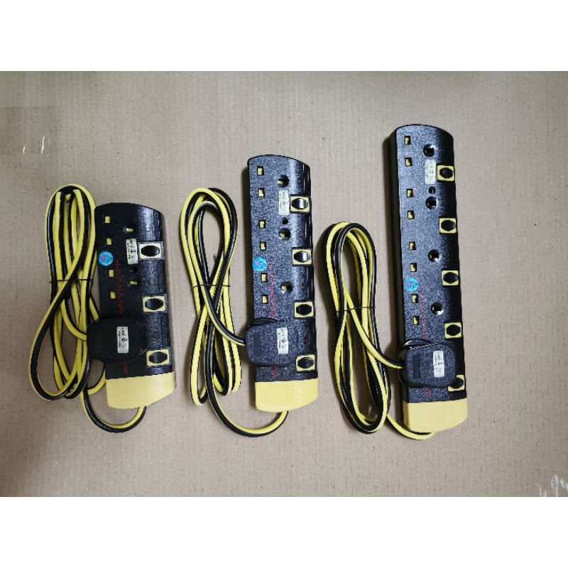 (1PC)Trailing Socket with surge protector 2meter cable (2500w) /sirim