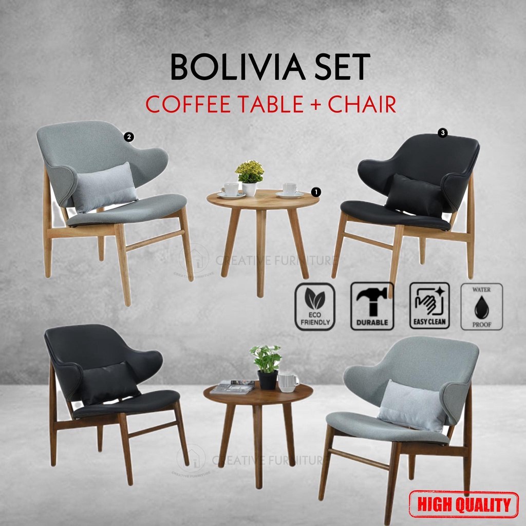 BOLIVIA Solidwood Coffee Table Lounge Chair Arm Chair Dining Chair Meja