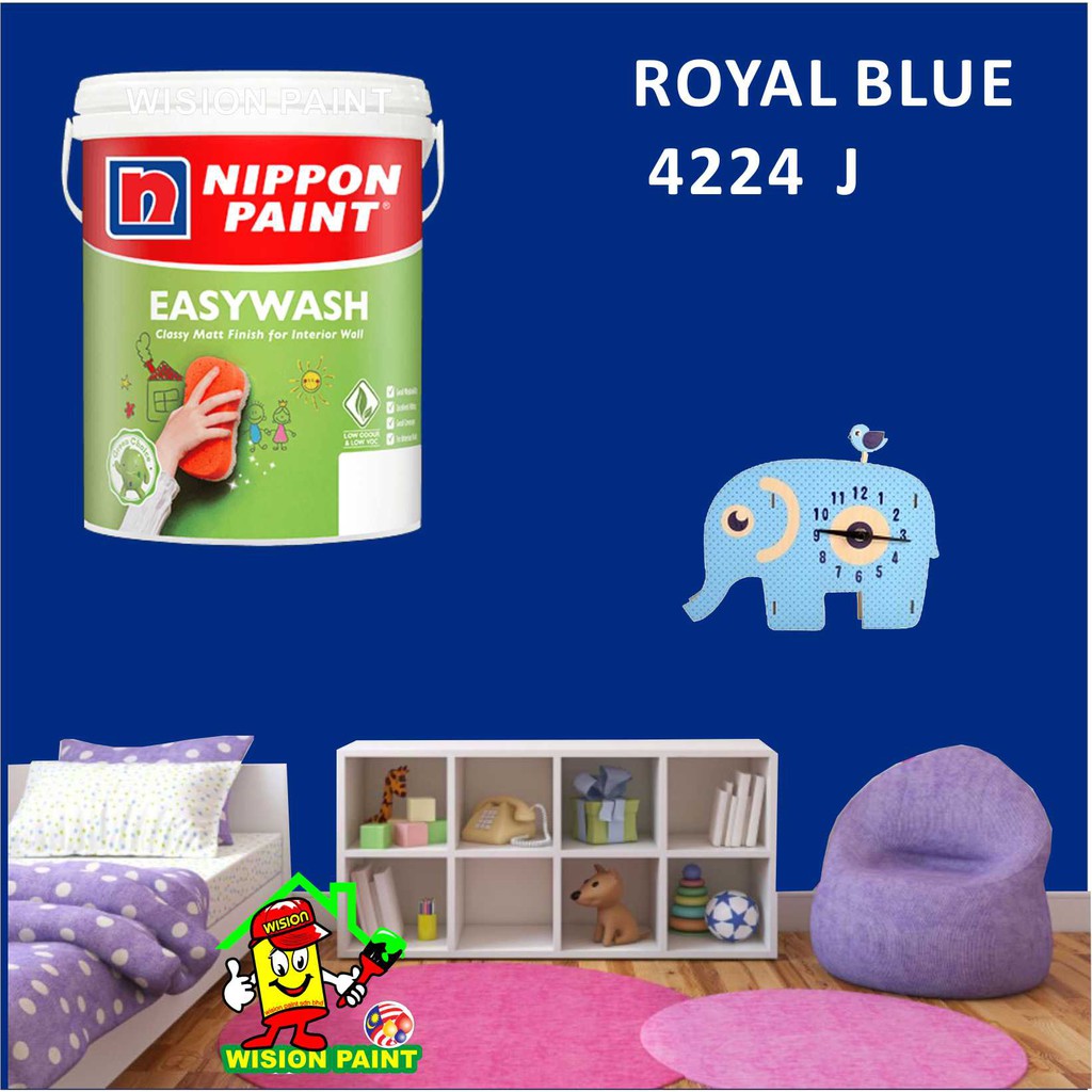 ROYAL BLUE 4224 J ( 1L ) Nippon Paint Interior Vinilex Easywash