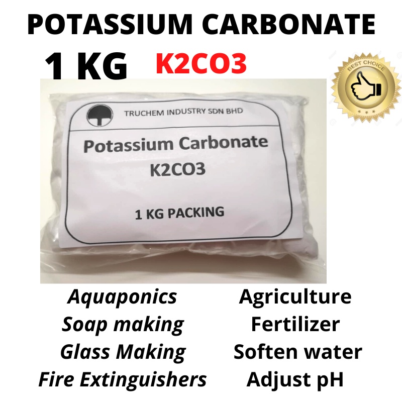 1KG Potassium Carbonate K2CO3 Soap Making Fertilizer Agriculture ph Adjust Aquaponics Alkaline